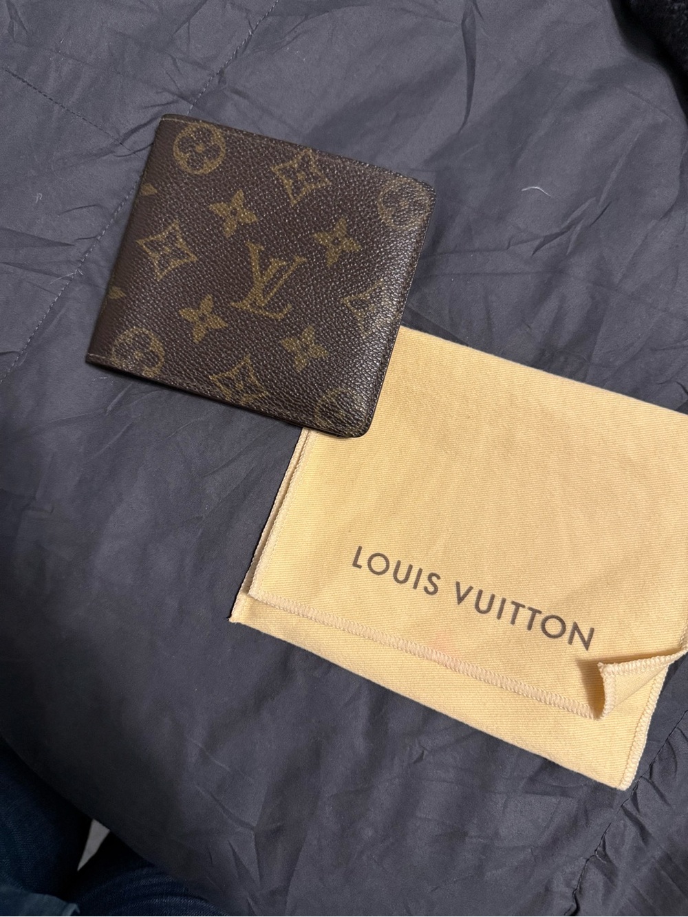 Louis Vuitton Monogram Canvas Bi-Fold Wallet in Brown and Tan